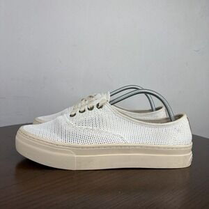 Soludos Shoes Women's 8 White Mesh Comfort Platform Sneaker Lace Up Cork Insole